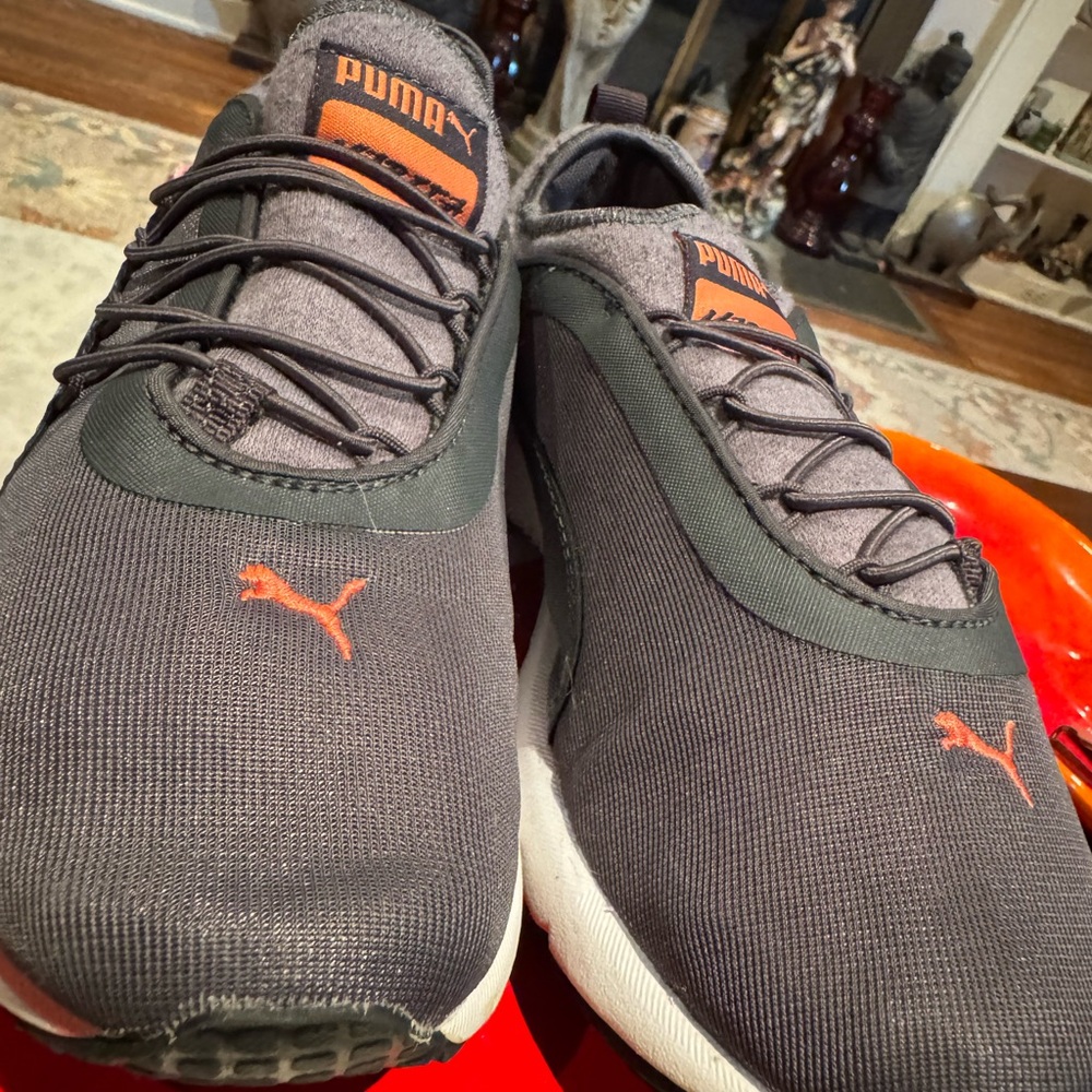 Puma Gray and Orange Sneakers